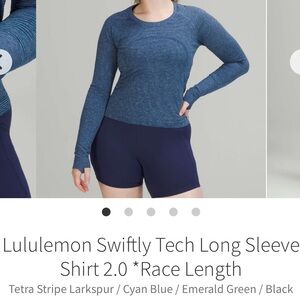 lululemon blue striped swiftly